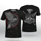 Raven With Thor's Hammer T-Shirt