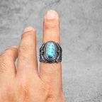 Raven Ring With Turquoise Gemstone