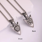 Odin With Vegvisir And Valknut Necklace