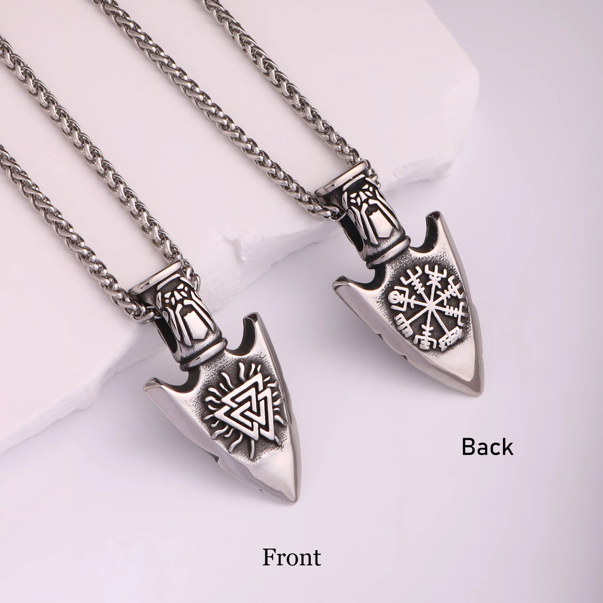 Odin With Vegvisir And Valknut Necklace