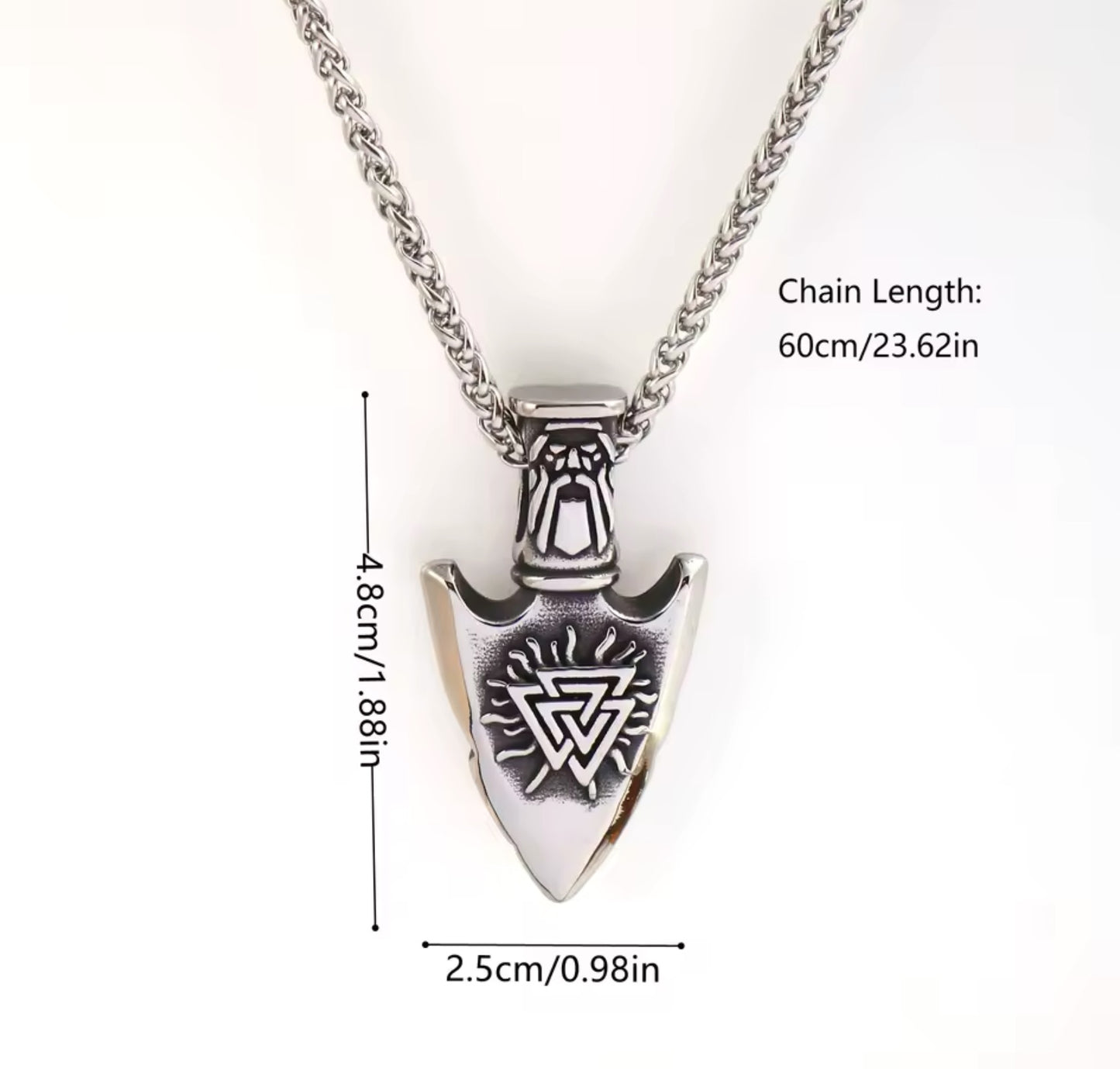 Odin With Vegvisir And Valknut Necklace