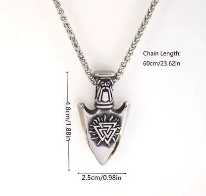 Odin With Vegvisir And Valknut Necklace