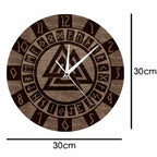 Valknut With Runes Wall Clock