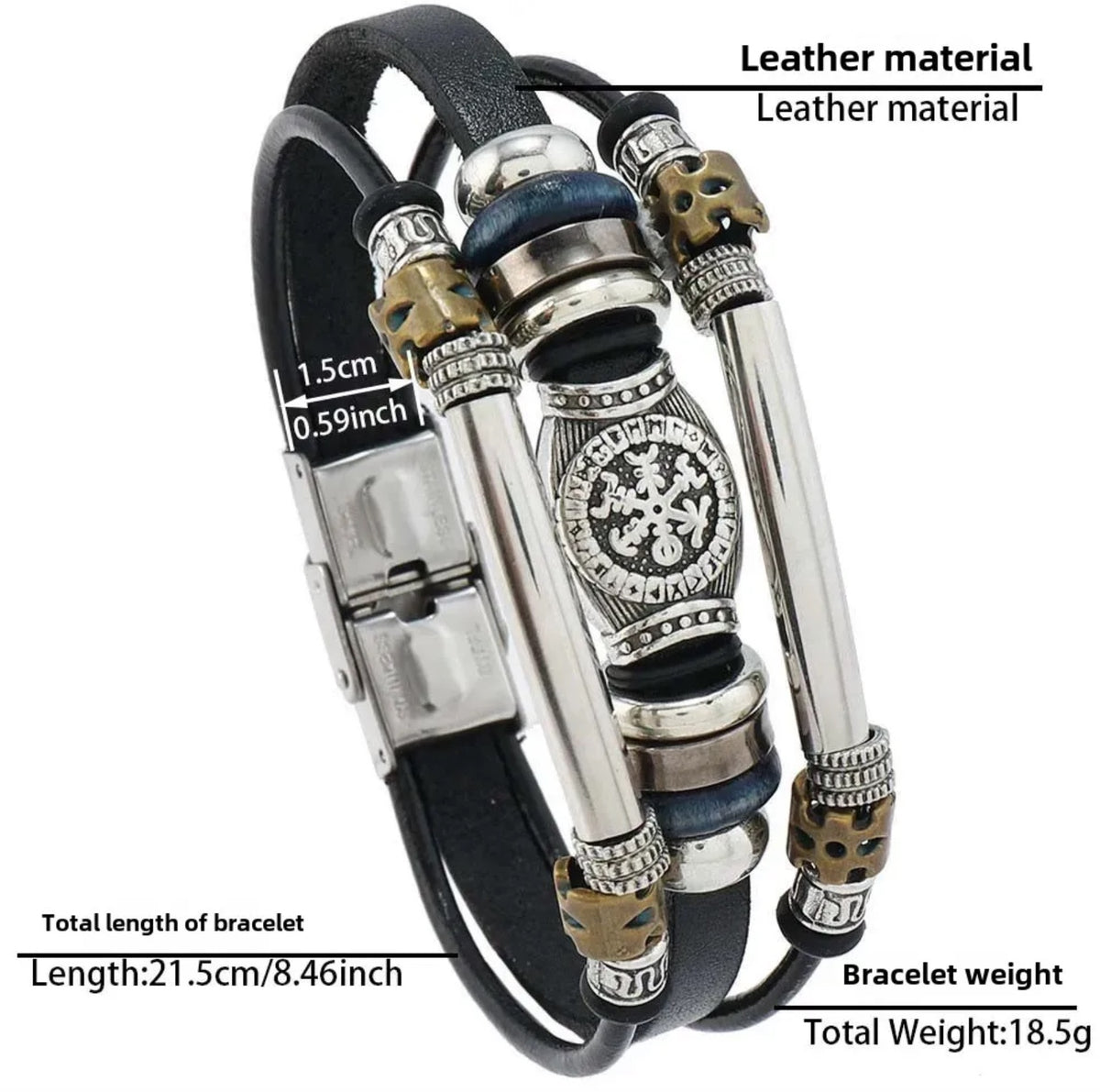 Vintage Viking Leather Bracelet