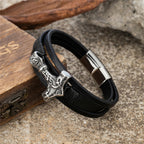 Thor's Hammer Leather Bracelet