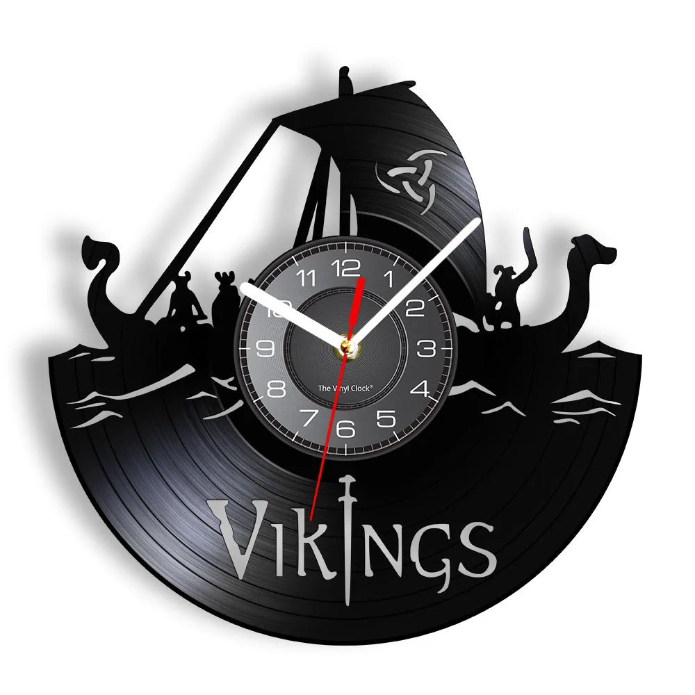 Vikings Vinyl Record Wall Clock