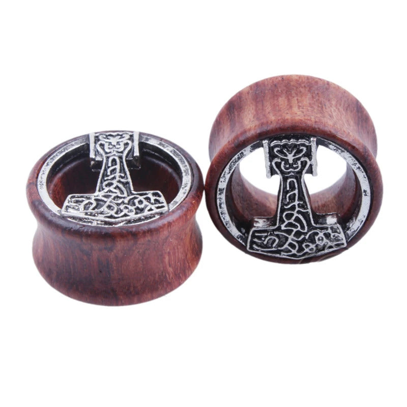 Thor's Hammer Tunnel Earrings