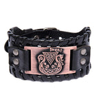Handmade Viking Ship Leather Arm Cuff Bracelet