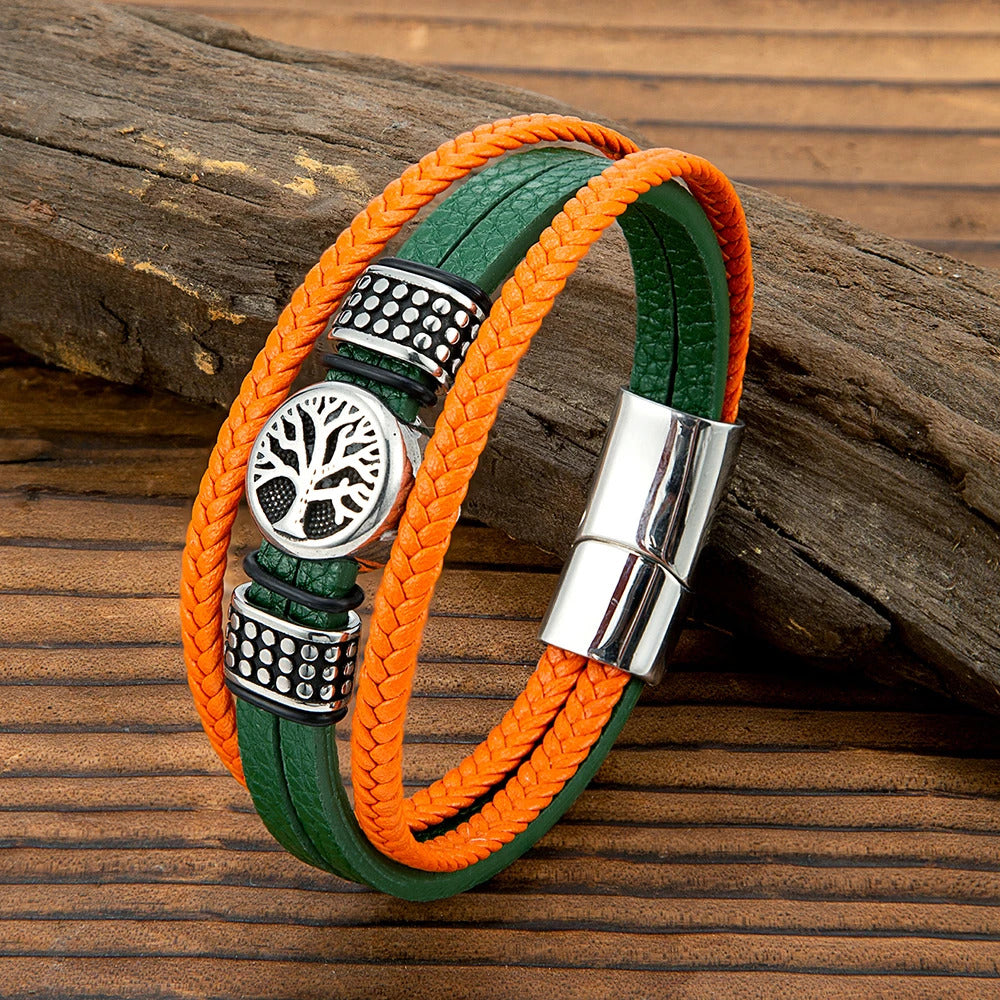 Yggdrasil Tree of Life Leather Bracelet
