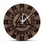 Valknut With Runes Wall Clock