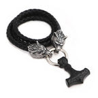 Viking Wolf Head With Mjölnir Chain
