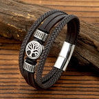 Yggdrasil Tree of Life Leather Bracelet