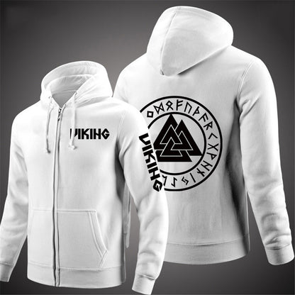 Viking Valknut With Runes Zip Hoodie