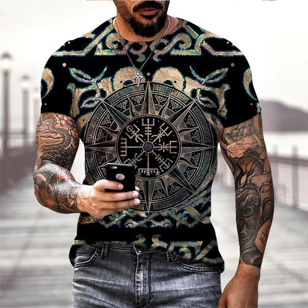 Vegvisir and Valknut Vikings T-shirts