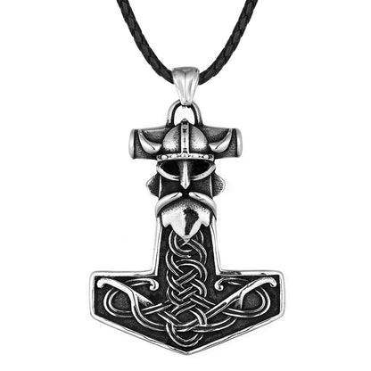 Viking Warrior With Thor's Hammer Necklace