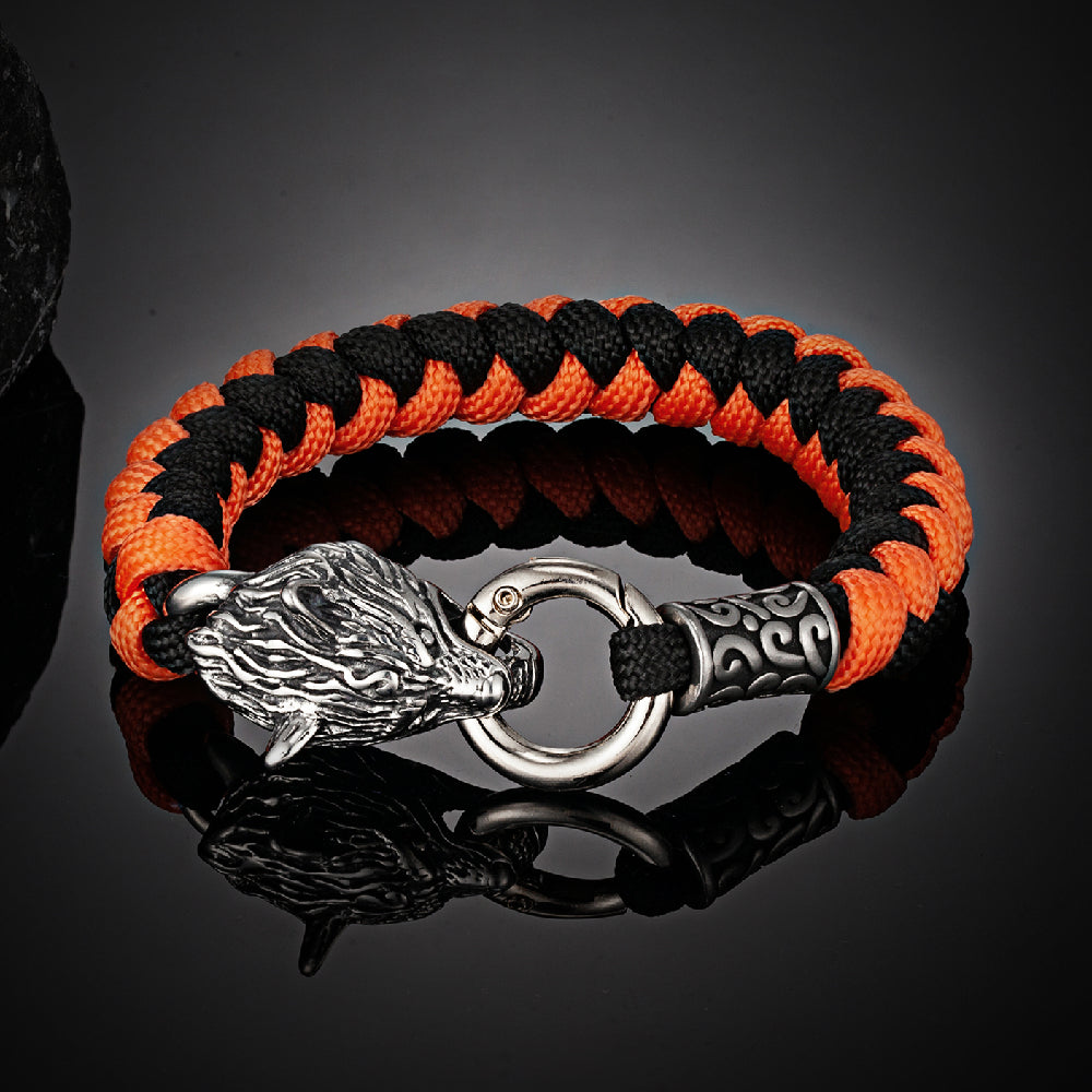 Viking Wolf Head Bracelet