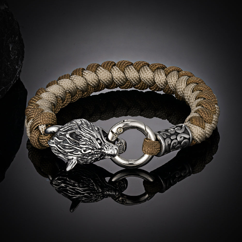 Viking Wolf Head Bracelet