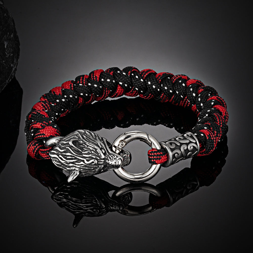 Viking Wolf Head Bracelet