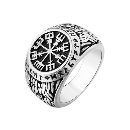 Vikings Vegvisir Ring With Runes