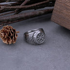 Vikings Vegvisir Ring With Runes