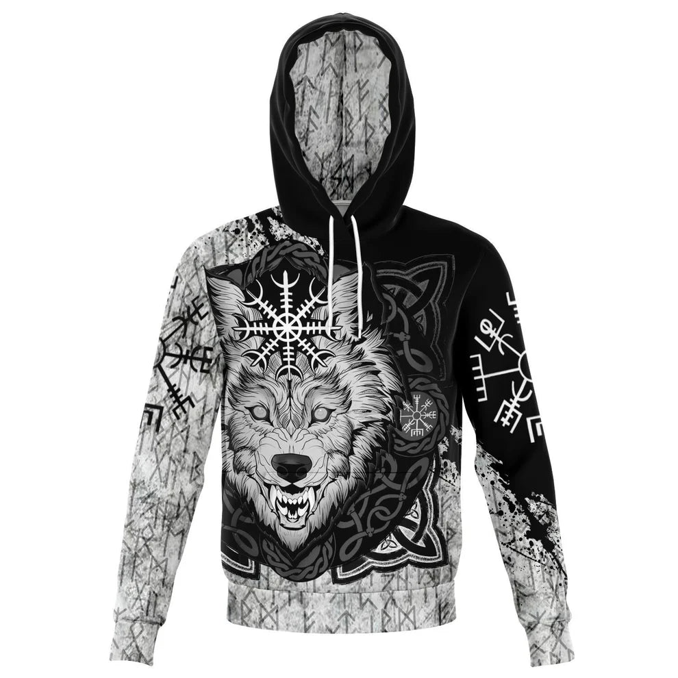 Viking Wolf Head Hoodie