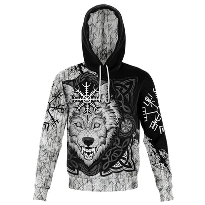 Viking Wolf Head Hoodie