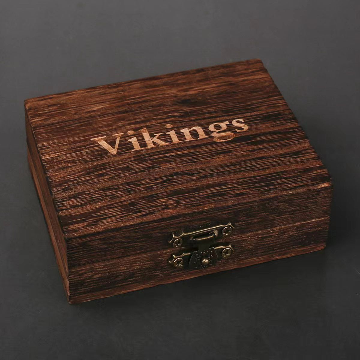 Viking Wolf Head Ring With Wooden Box