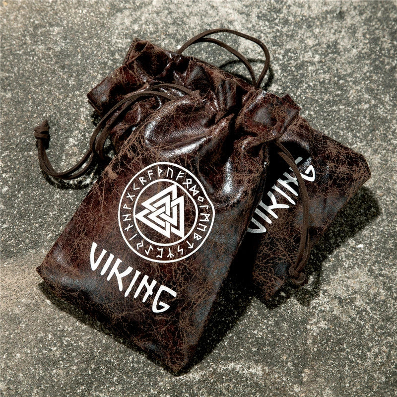 Viking Leather Jewelry Bag