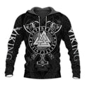 Viking Valknut With Runes Hoodie