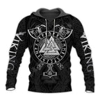 Viking Valknut With Runes Hoodie