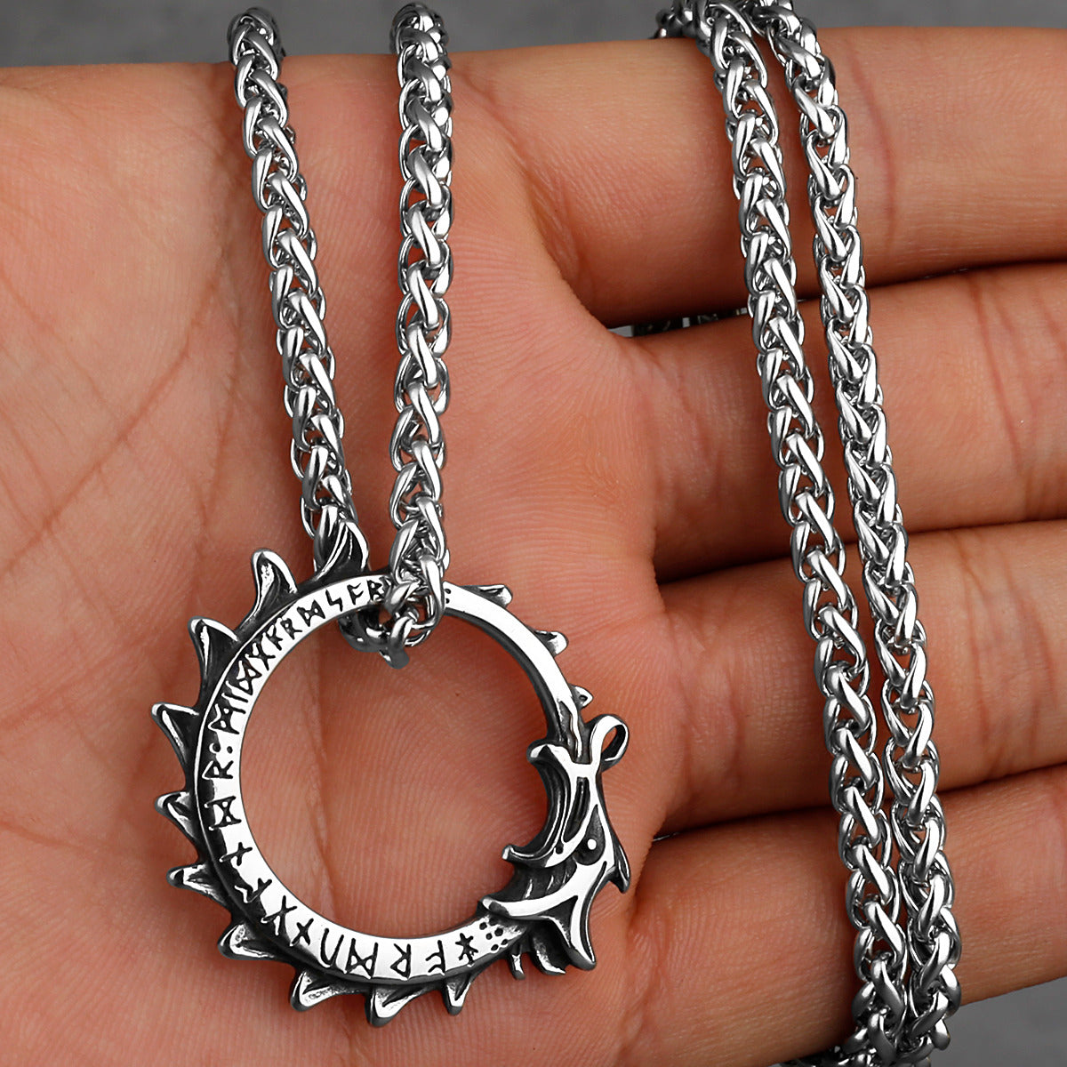 Ouroboros With Runes Necklace