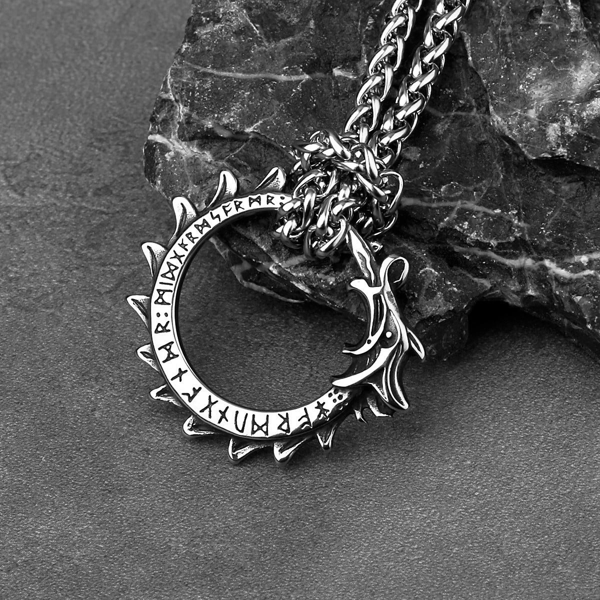 Ouroboros With Runes Necklace