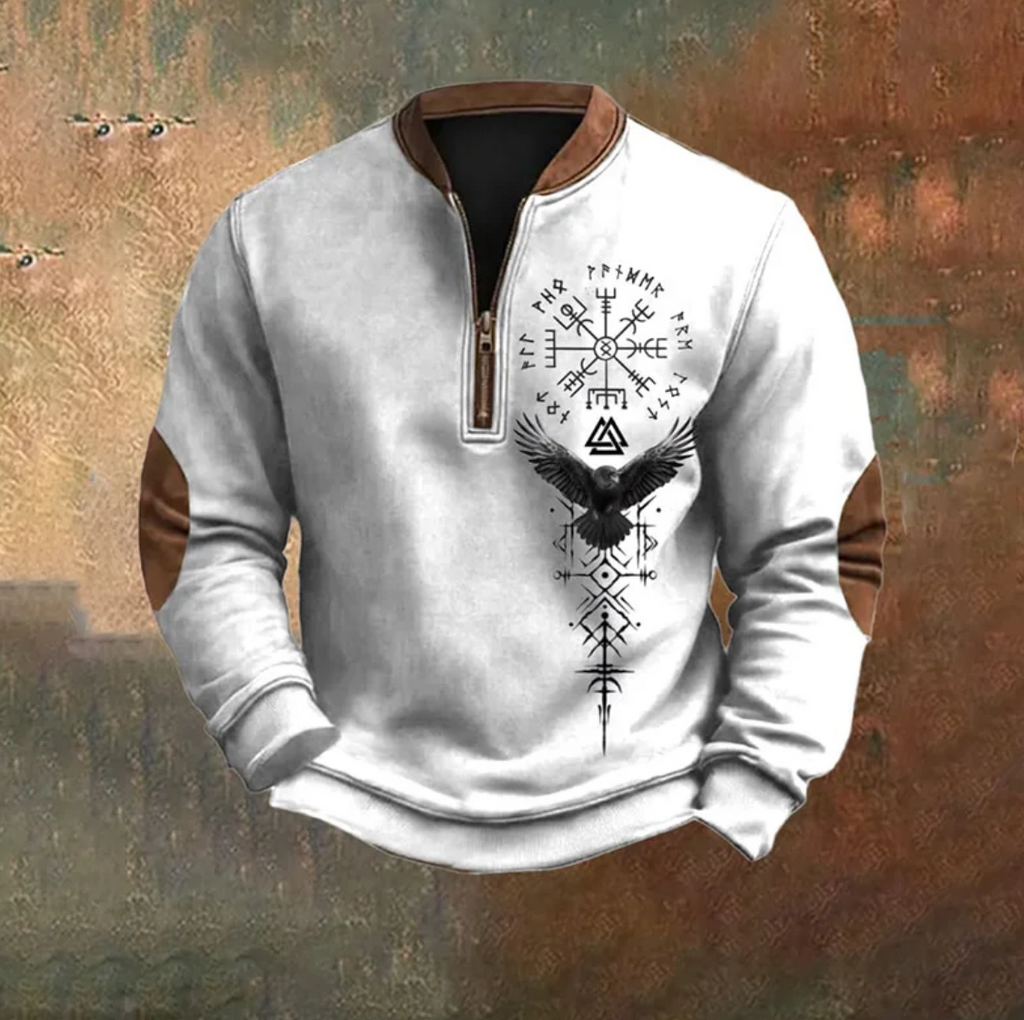 Vintage Viking Zip-Up Collar Sweatshirt