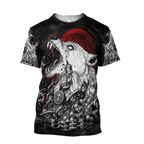 Viking Odin, Raven, and Wolf T-shirt