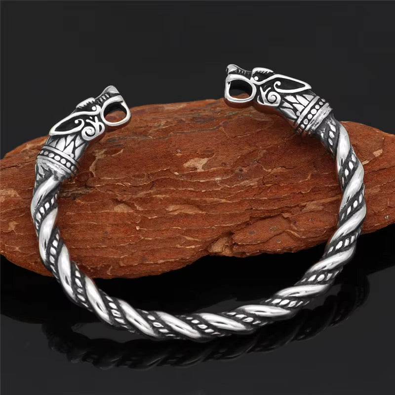 Wolf Head Viking Bracelet