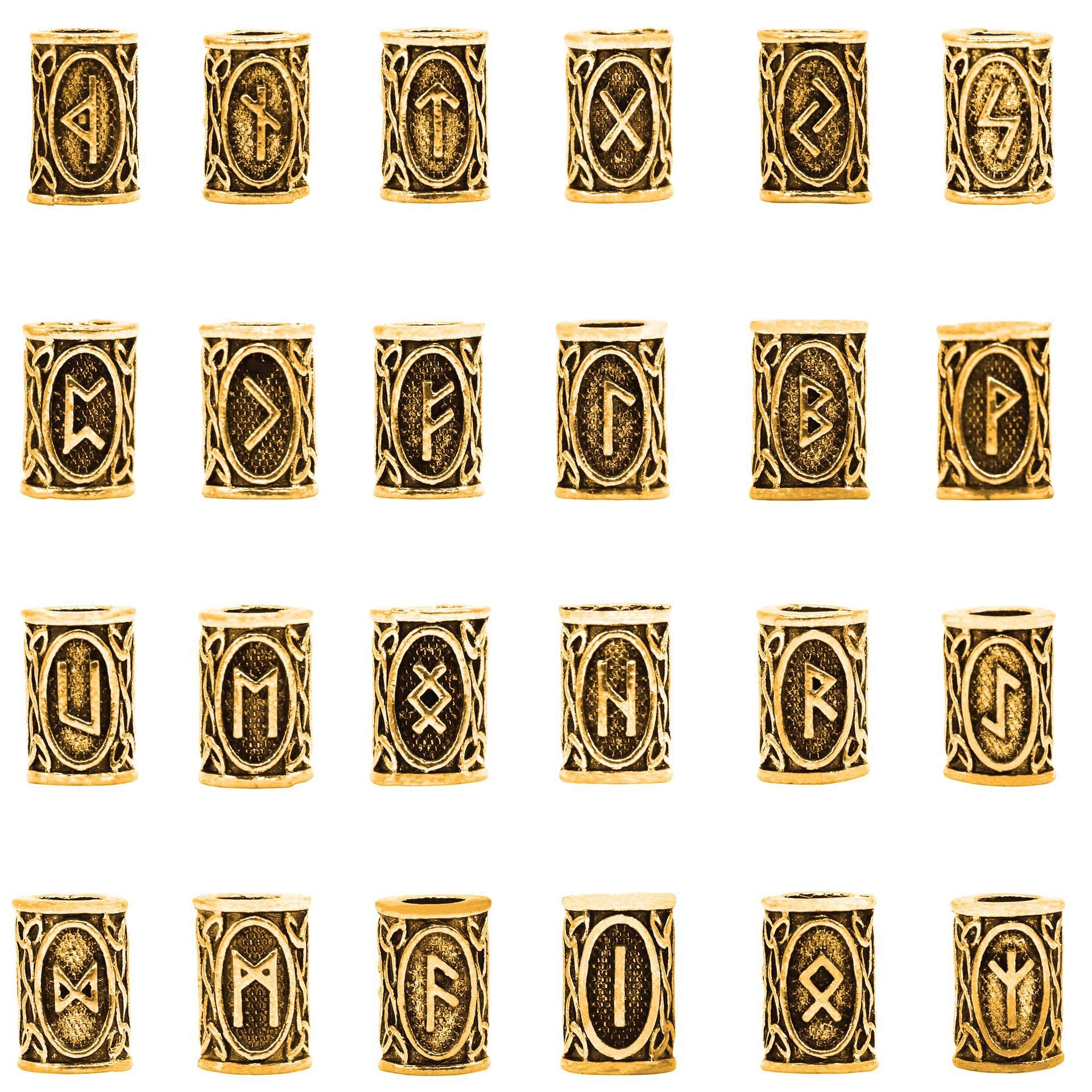 24 Pieces Viking Runes Beads Set