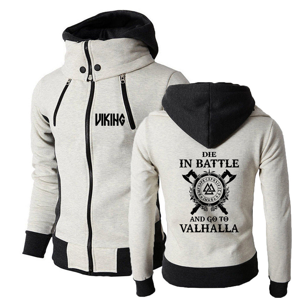 Viking Die In Battle And Go To Valhalla Zipper Hoodie