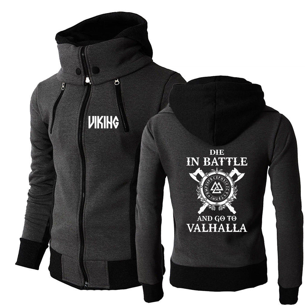 Viking Die In Battle And Go To Valhalla Zipper Hoodie