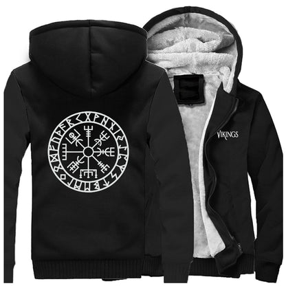 Vegvisir With Runes Viking Hoodie Jacket