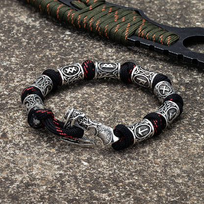 Viking Axe Runes Beads Bracelet