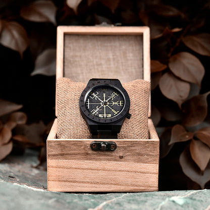 Limited Edition Viking Vegvisir Wooden Watch