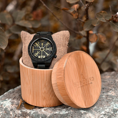 Limited Edition Viking Vegvisir Wooden Watch