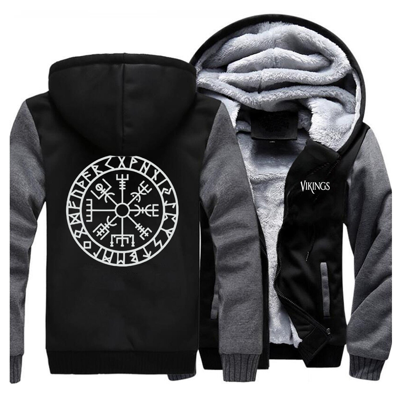 Vegvisir With Runes Viking Hoodie Jacket