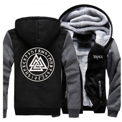 Valknut With Runes Hoodie Jacket