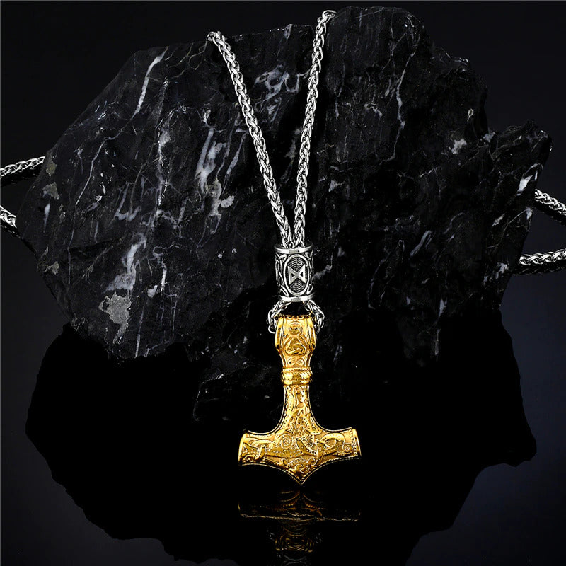 Viking Necklace with Thor's Hammer Pendant