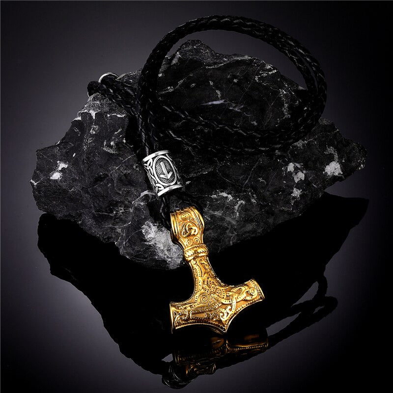 Viking Necklace with Thor's Hammer Pendant