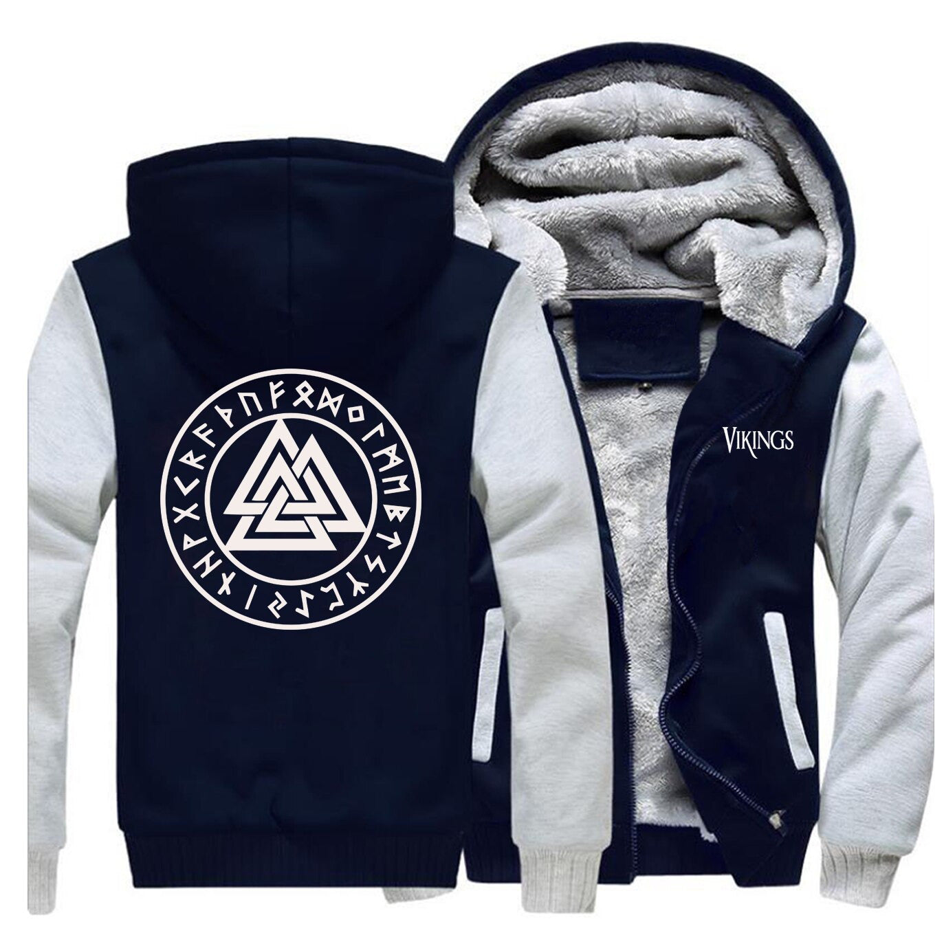 Valknut With Runes Hoodie Jacket