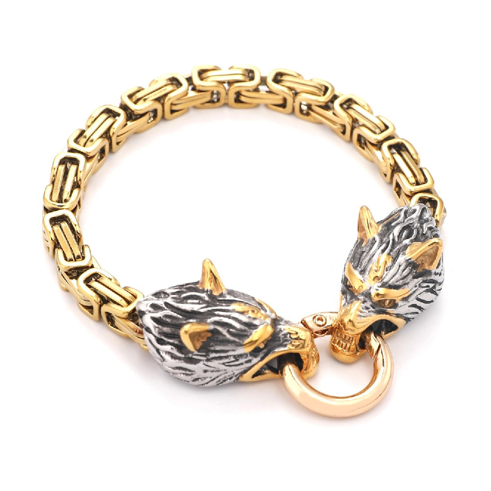 Viking Wolf Head Bracelet