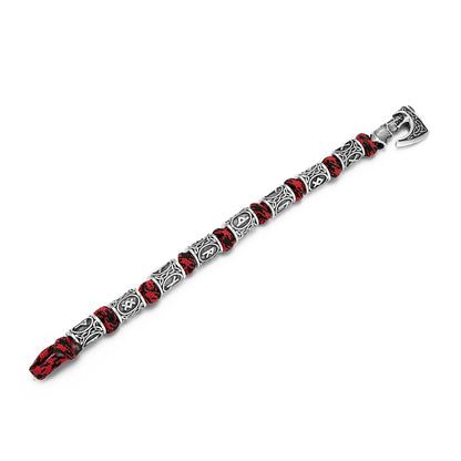 Viking Axe Runes Beads Bracelet