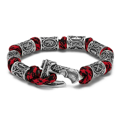 Viking Axe Runes Beads Bracelet